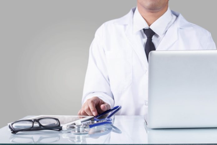 Doctor and equipment in office Doctor and equipment in office